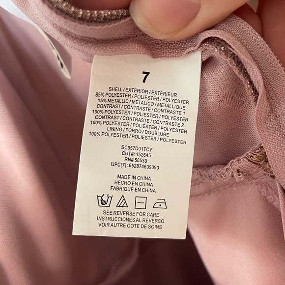 NWOT Speechless kids Mauve ruffle glitter dress - size 7 - Picture 3 of 5